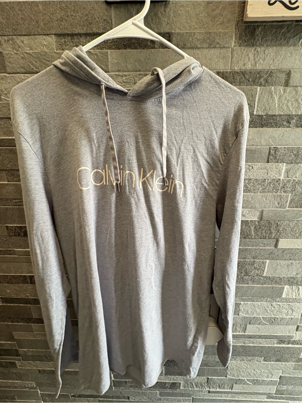 Calvin Klein  Gray Hoodie - Lightweight Long Sleeve